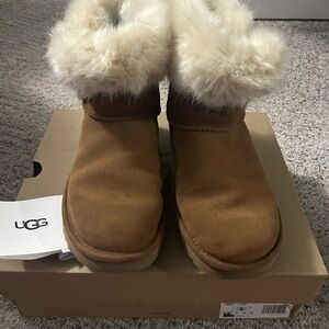 UGG Chestnut Suede Boot with Cream Shearling